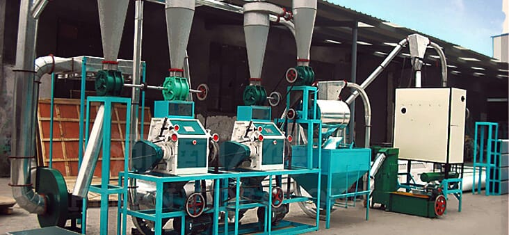 10噸/天 面粉加工生產(chǎn)線側(cè)面圖